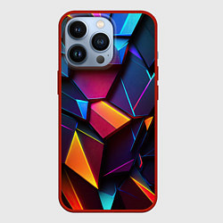 Чехол для iPhone 13 Pro Неоновые абстрактные плиты, цвет: 3D-красный