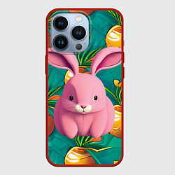 Чехол для iPhone 13 Pro Pink rabbit, цвет: 3D-красный