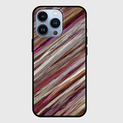 Чехол для iPhone 13 Pro Полосы цвета с текстурой планеты, цвет: 3D-черный