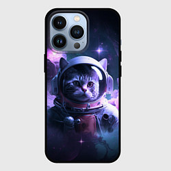 Чехол для iPhone 13 Pro Котик космонавт, цвет: 3D-черный