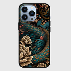 Чехол для iPhone 13 Pro Японский змей Irezumi, цвет: 3D-черный