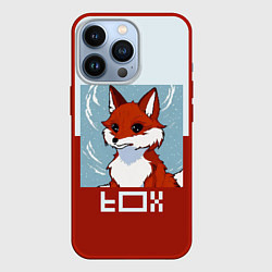Чехол для iPhone 13 Pro Пиксельная лиса с надписью fox, цвет: 3D-красный
