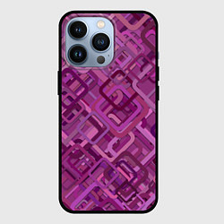 Чехол для iPhone 13 Pro Фиолетовые диагонали, цвет: 3D-черный