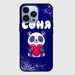 Чехол для iPhone 13 Pro Соня панда с сердечком, цвет: 3D-черный