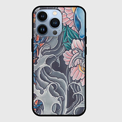 Чехол для iPhone 13 Pro Иредзуми: змеи и черепа, цвет: 3D-черный