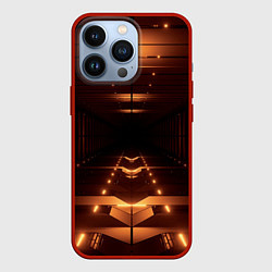 Чехол для iPhone 13 Pro Оранжевые фонари в полной темноте, цвет: 3D-красный
