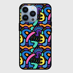 Чехол для iPhone 13 Pro Multicolored texture pattern, цвет: 3D-черный