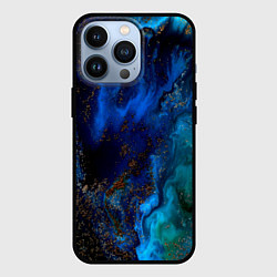 Чехол для iPhone 13 Pro Жидкие холодные краски, цвет: 3D-черный