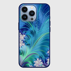 Чехол для iPhone 13 Pro Авангардная фрактальная композиция, цвет: 3D-тёмно-синий