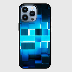Чехол для iPhone 13 Pro Неоновые кубы с подсветкой, цвет: 3D-черный