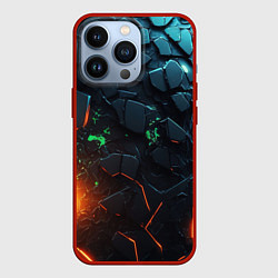 Чехол для iPhone 13 Pro Абстракция объемные плиты, цвет: 3D-красный