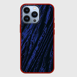 Чехол для iPhone 13 Pro Синие полосы, цвет: 3D-красный