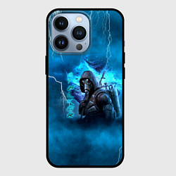 Чехол для iPhone 13 Pro Stalker sky art blue, цвет: 3D-черный