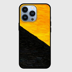 Чехол для iPhone 13 Pro Желто-черные масляные краски, цвет: 3D-черный
