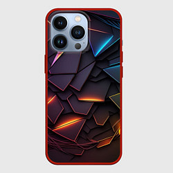 Чехол для iPhone 13 Pro Яркие неоновые объекты, цвет: 3D-красный