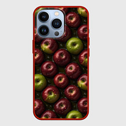 Чехол для iPhone 13 Pro Сочная текстура из яблок, цвет: 3D-красный