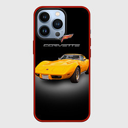 Чехол для iPhone 13 Pro Американский спорткар Chevrolet Corvette Stingray, цвет: 3D-красный