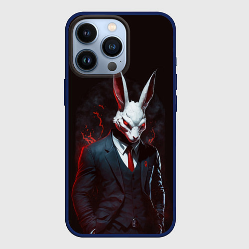 Чехол iPhone 13 Pro Devil rabbit / 3D-Тёмно-синий – фото 1