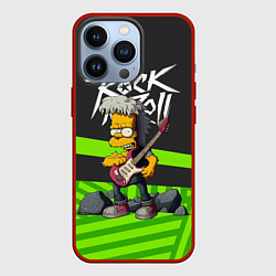 Чехол для iPhone 13 Pro Rock music Simpsons, цвет: 3D-красный