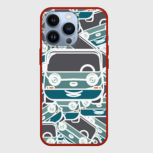 Чехол iPhone 13 Pro Абстракция машина / 3D-Красный – фото 1