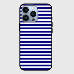 Чехол для iPhone 13 Pro Тельняшка синяя ВМФ, цвет: 3D-черный