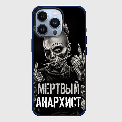 Чехол iPhone 13 Pro Мертвый анархист панк / 3D-Тёмно-синий – фото 1