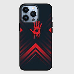 Чехол для iPhone 13 Pro Красный символ Death Stranding на темном фоне со с, цвет: 3D-черный