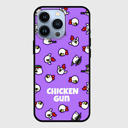 Чехол для iPhone 13 Pro Chicken Gun - паттерн, цвет: 3D-черный