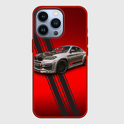 Чехол для iPhone 13 Pro Немецкий кроссовер BMW X6 2007 года, цвет: 3D-красный