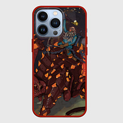 Чехол для iPhone 13 Pro Deep Rock Galactic Скаут верхом на монстре, цвет: 3D-красный