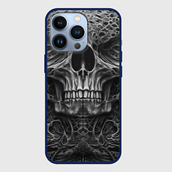 Чехол для iPhone 13 Pro Череп в стиле Гигера, цвет: 3D-тёмно-синий