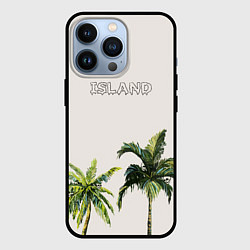 Чехол для iPhone 13 Pro Пальмы island, цвет: 3D-черный