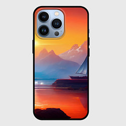 Чехол для iPhone 13 Pro Парус на закате, цвет: 3D-черный