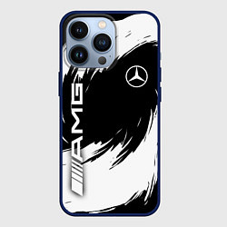 Чехол для iPhone 13 Pro Mercedes benz - white color, цвет: 3D-тёмно-синий