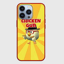 Чехол для iPhone 13 Pro Chicken Gun с пистолетами, цвет: 3D-красный
