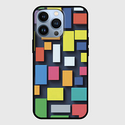 Чехол для iPhone 13 Pro Тетрис цветные кубики, цвет: 3D-черный