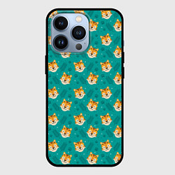 Чехол для iPhone 13 Pro Милый тигр паттерн, цвет: 3D-черный
