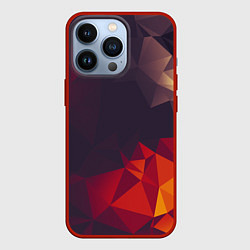 Чехол для iPhone 13 Pro Полигональный узор, цвет: 3D-красный