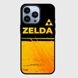Чехол для iPhone 13 Pro Zelda - gold gradient: символ сверху, цвет: 3D-черный