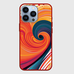Чехол для iPhone 13 Pro Вихрь цвета, цвет: 3D-красный