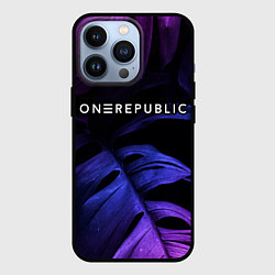 Чехол для iPhone 13 Pro OneRepublic neon monstera, цвет: 3D-черный