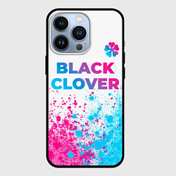Чехол iPhone 13 Pro Black Clover neon gradient style: символ сверху