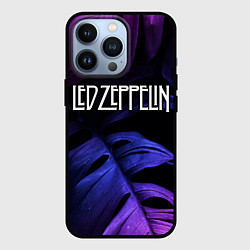 Чехол для iPhone 13 Pro Led Zeppelin neon monstera, цвет: 3D-черный
