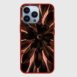 Чехол для iPhone 13 Pro Тёмный цветочный паттерн, цвет: 3D-красный