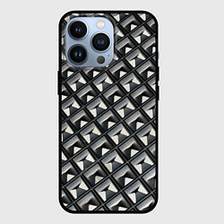 Чехол для iPhone 13 Pro Текстура металла, цвет: 3D-черный