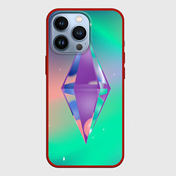 Чехол для iPhone 13 Pro Ярлык персонажа Симс, цвет: 3D-красный