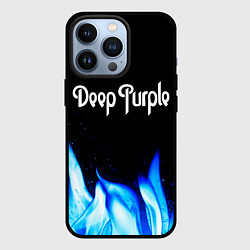Чехол для iPhone 13 Pro Deep Purple blue fire, цвет: 3D-черный