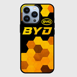 Чехол iPhone 13 Pro BYD - gold gradient: символ сверху