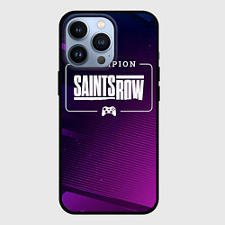 Чехол для iPhone 13 Pro Saints Row gaming champion: рамка с лого и джойсти, цвет: 3D-черный