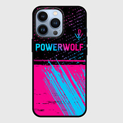 Чехол для iPhone 13 Pro Powerwolf - neon gradient: символ сверху, цвет: 3D-черный